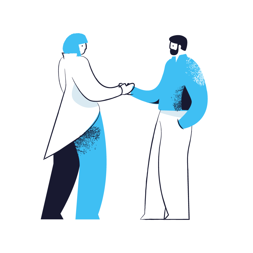 Illustration: business handshake agreement deal